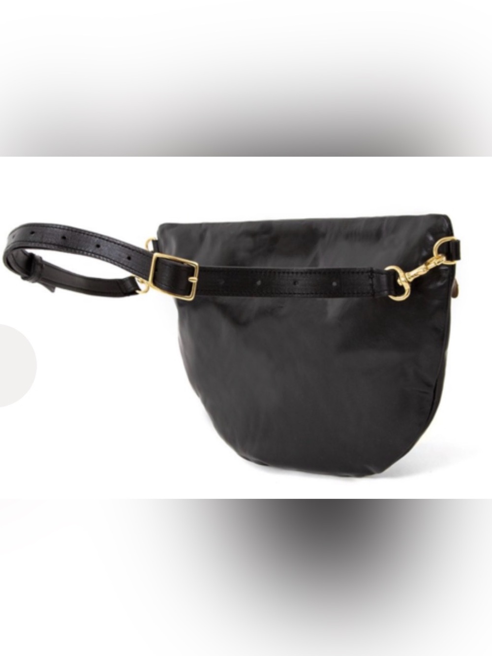 Clare V Grande Fanny Pack in Black Nouveau Leather - Picture 2 of 13
